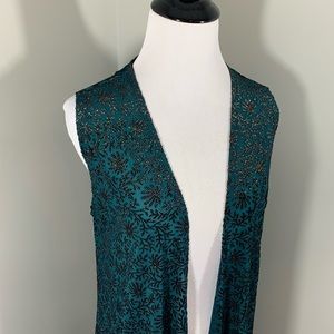 LuLaRoe holiday collection Joy vest green/black S